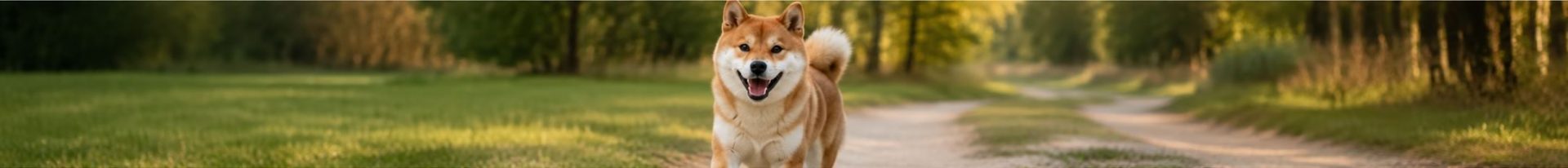 Shiba Inu adulte en promenade lors d'un exercice de rappel en extérieur