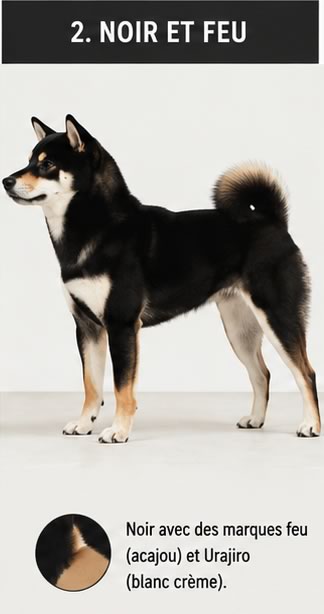 Shiba Inu noir et feu respectant le standard officiel LOF