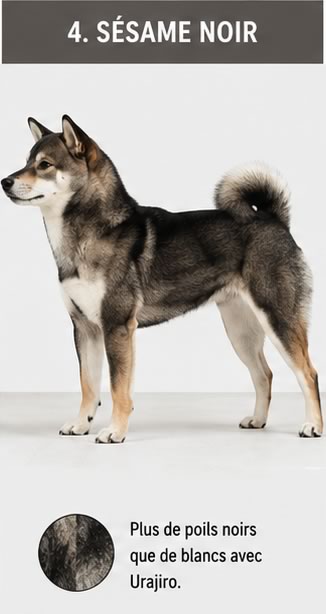 Shiba Inu sésame noir selon le standard officiel LOF