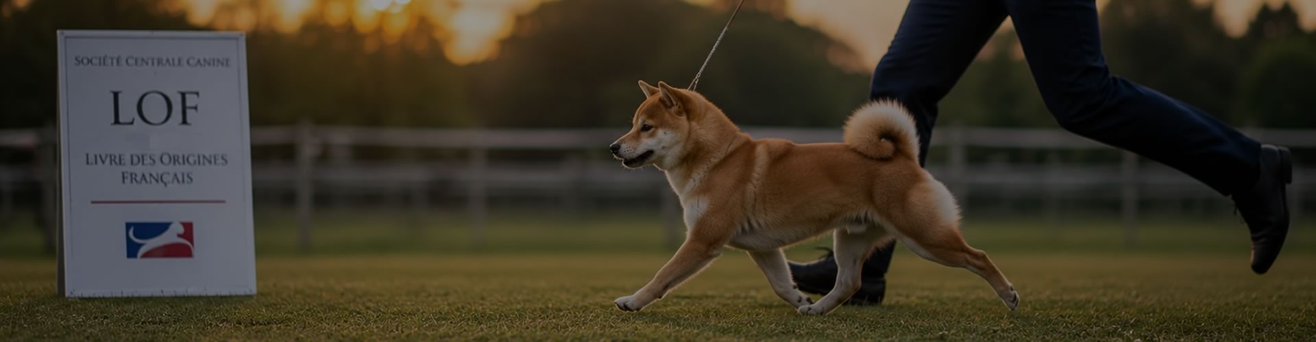 Shiba Inu adulte présenté lors d'une confirmation LOF conformément au standard officiel de la race